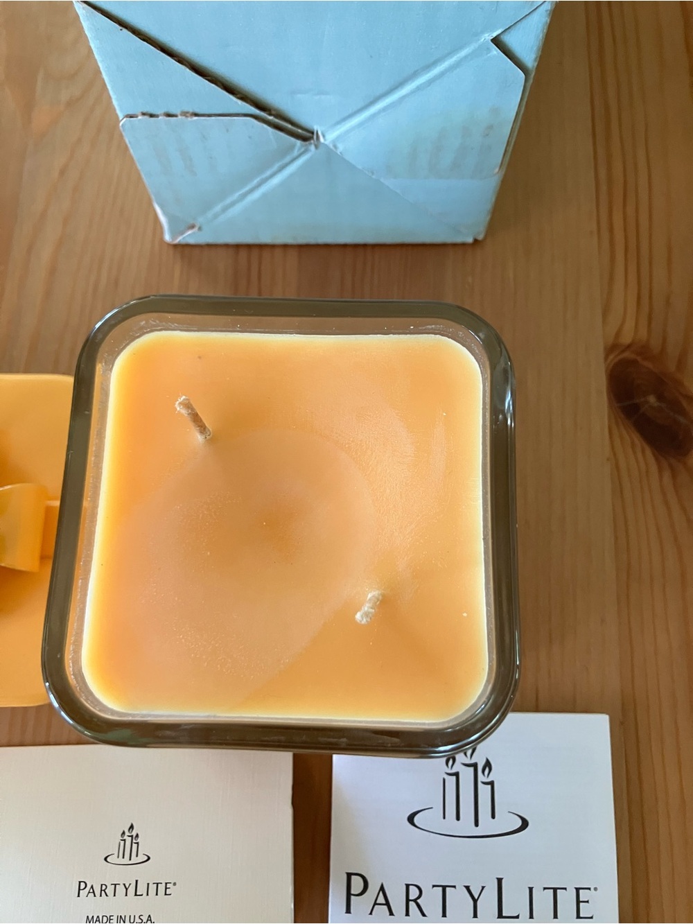 NEW Retired PartyLite Mango Tangerine Gift-Bow Jar Candle - Picture 11 of 13